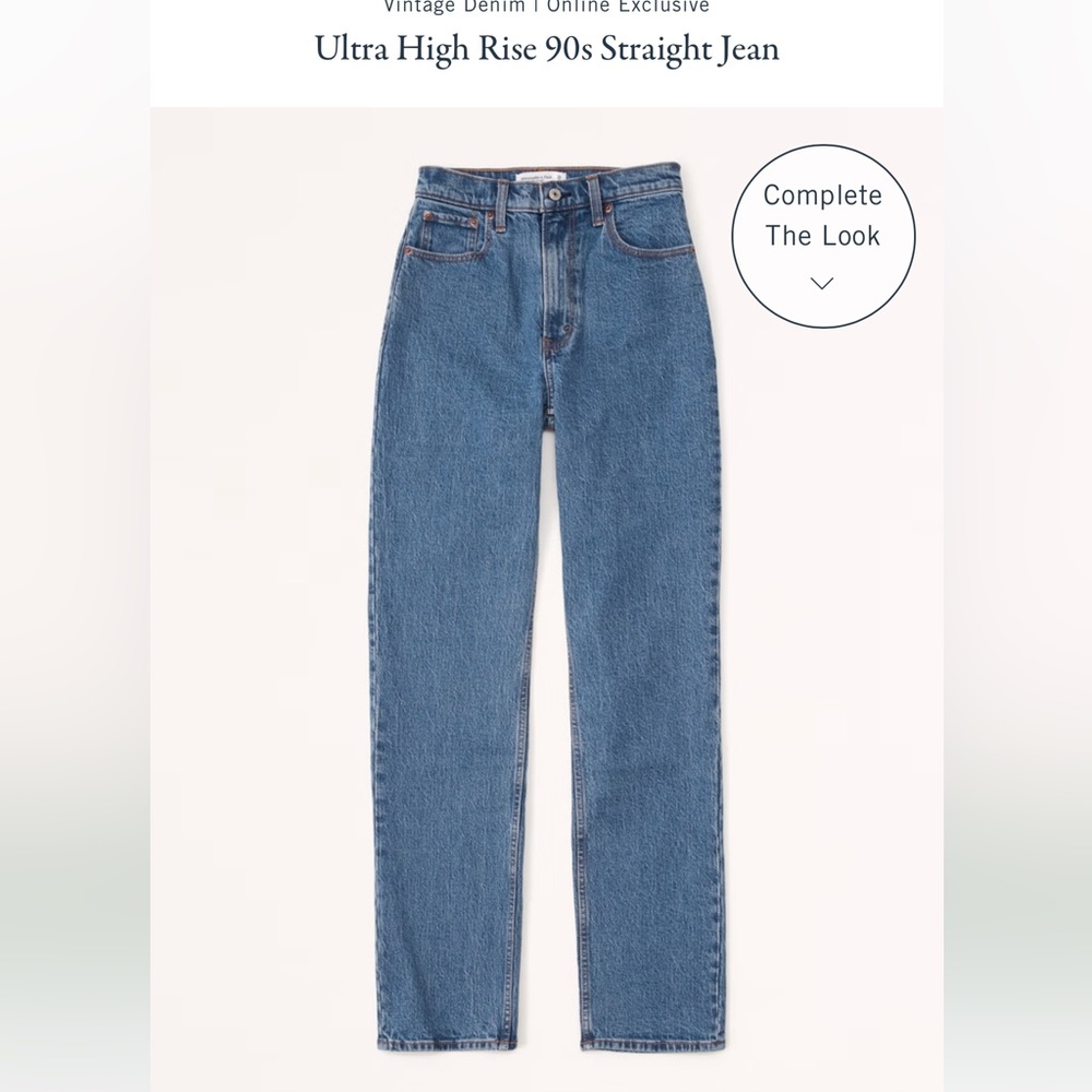 Abercrombie Ultra High Rise 90s Straight Jean - Size 25 Short